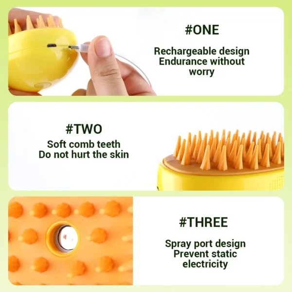 3-in-1 Pet Steam Brush - Image 3