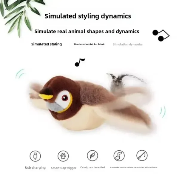 Catnip Squeaky Bird Plush (No Flying) - Image 4